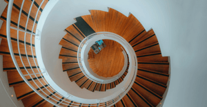 Modern architecture stairwell signifying building future and upward momentum